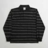 Polar Stripe Long Sleeve Polo Shirt - Black -FLATSPOT Sales PolarStripeLongSleevePoloShirt Black 1