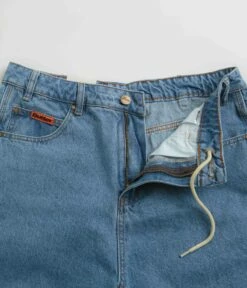 Butter Goods Baggy Denim Shorts - Washed Indigo -FLATSPOT Sales butter goods baggy denim shorts washed indigo 6