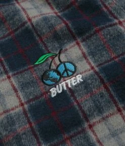 Butter Goods Cherry Flannel Shirt - Navy -FLATSPOT Sales butter goods cherry flannel shirt navy 3