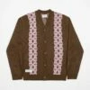 Butter Goods Club Knitted Cardigan - Chocolate -FLATSPOT Sales butter goods club knitted cardigan chocolate 1