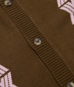 Butter Goods Club Knitted Cardigan - Chocolate -FLATSPOT Sales butter goods club knitted cardigan chocolate 4