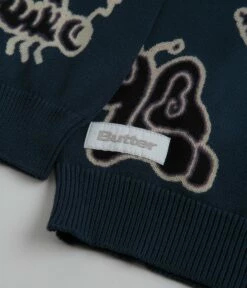 Butter Goods Critter Knitted Sweatshirt - Slate -FLATSPOT Sales butter goods critter knitted sweatshirt slate 4