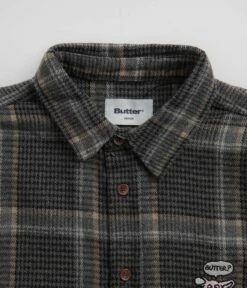 Butter Goods Rodent Flannel Shirt - Black / Grey -FLATSPOT Sales butter goods rodent flannel shirt black grey 4