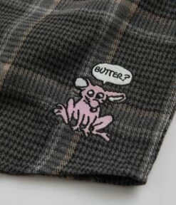 Butter Goods Rodent Flannel Shirt - Black / Grey -FLATSPOT Sales butter goods rodent flannel shirt black grey 5