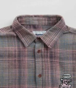 Butter Goods Rodent Flannel Shirt - Pink / Grey -FLATSPOT Sales butter goods rodent flannel shirt pink grey 4