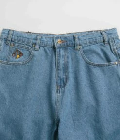 Butter Goods Sorcerer Baggy Denim Shorts - Washed Indigo -FLATSPOT Sales butter goods sorcerer baggy denim shorts washed indigo 4
