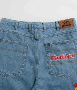 Butter Goods Sorcerer Baggy Denim Shorts - Washed Indigo -FLATSPOT Sales butter goods sorcerer baggy denim shorts washed indigo 6