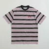 Butter Goods Stripe T-Shirt - Black / Berry -FLATSPOT Sales butter goods stripe t shirt black berry 1