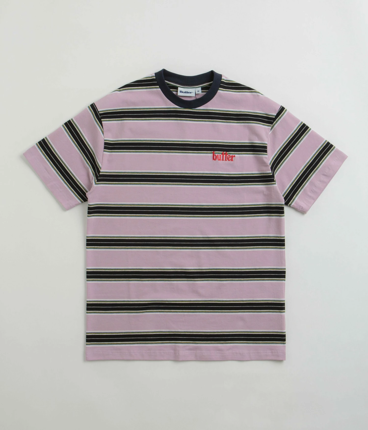 Butter Goods Stripe T-Shirt - Black / Berry 3 Butter Goods Stripe T-Shirt - Black / Berry