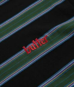 Butter Goods Stripe T-Shirt - Forest / Navy -FLATSPOT Sales butter goods stripe t shirt forest navy 3