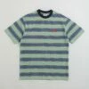 Butter Goods Stripe T-Shirt - Ice / Blue -FLATSPOT Sales butter goods stripe t shirt ice blue 1