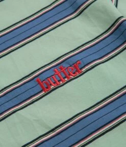 Butter Goods Stripe T-Shirt - Ice / Blue -FLATSPOT Sales butter goods stripe t shirt ice blue 3