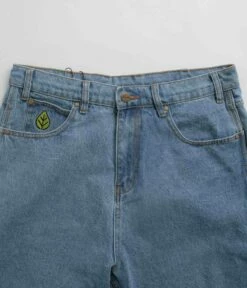 Butter Goods Weathergear Heavyweight Denim Shorts - Washed Indigo -FLATSPOT Sales butter goods weathergear heavyweight denim shorts washed indigo 4