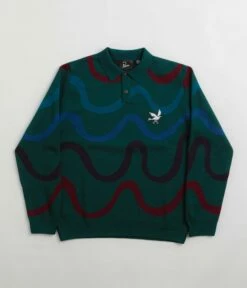 By Parra Colored Soundwave Knitted Polo Sweatshirt - Green