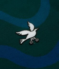 By Parra Colored Soundwave Knitted Polo Sweatshirt - Green -FLATSPOT Sales by parra colored soundwave knitted polo sweatshirt green 4