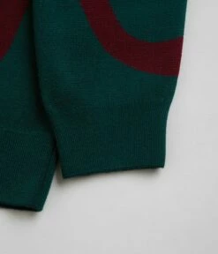 By Parra Colored Soundwave Knitted Polo Sweatshirt - Green -FLATSPOT Sales by parra colored soundwave knitted polo sweatshirt green 6