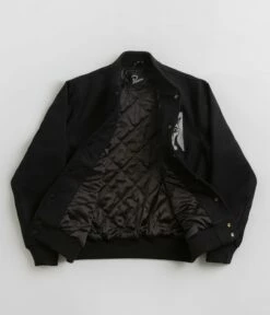 By Parra Dog Faced Varsity Jacket - Black -FLATSPOT Sales by parra dog faced varsity jacket black 3