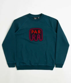 By Parra Fast Food Logo Crewneck Sweatshirt - Deep Sea Green
