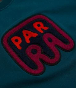 By Parra Fast Food Logo Crewneck Sweatshirt - Deep Sea Green -FLATSPOT Sales by parra fast food logo crewneck sweatshirt deep sea green 3
