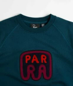By Parra Fast Food Logo Crewneck Sweatshirt - Deep Sea Green -FLATSPOT Sales by parra fast food logo crewneck sweatshirt deep sea green 4