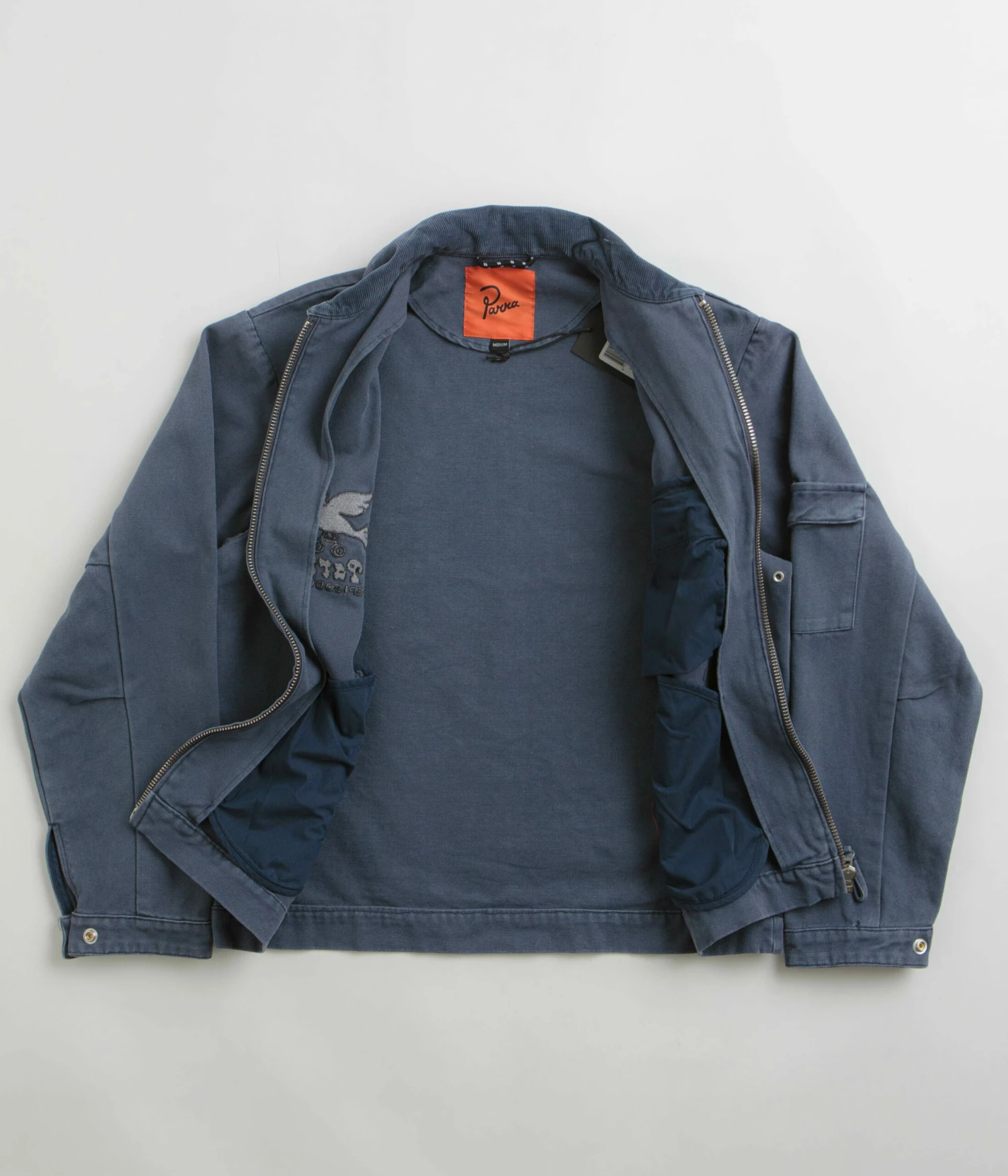 By Parra Twilled Bird Wheel Jacket - Washed Blue 4 By Parra Twilled Bird Wheel Jacket - Washed Blue - Image 2