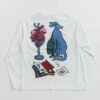 By Parra Wine And Books Long Sleeve T-Shirt - White