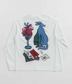 By Parra Wine And Books Long Sleeve T-Shirt - White