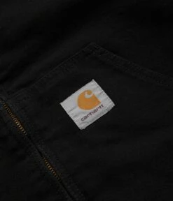 Carhartt Active Jacket - Black / Aged Canvas -FLATSPOT Sales carhartt active jacket black aged canvas 4