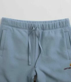Carhartt American Script Sweat Shorts - Frosted Blue -FLATSPOT Sales carhartt american script sweat shorts frosted blue 4