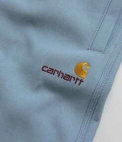 Carhartt American Script Sweat Shorts - Frosted Blue -FLATSPOT Sales carhartt american script sweat shorts frosted blue 6