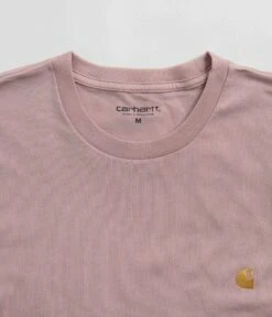 Carhartt Chase T-Shirt - Glassy Pink / Gold 7 Carhartt Chase T-Shirt - Glassy Pink / Gold -FLATSPOT Sales carhartt chase t shirt glassy pink gold 3