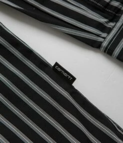 Carhartt Ligety Stripe Poplin Shirt - Black / Wax -FLATSPOT Sales carhartt ligety stripe poplin shirt black wax 3