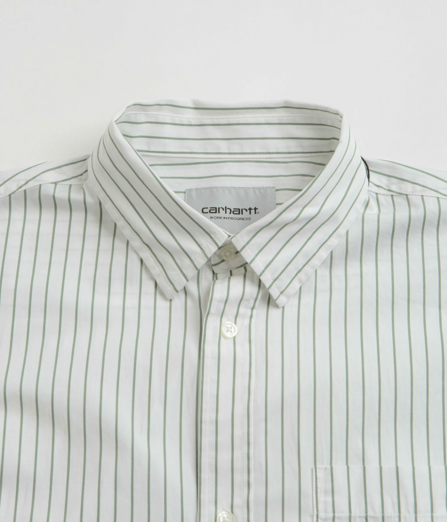 Carhartt Linus Stripe Poplin Shirt - Park / White 4 Carhartt Linus Stripe Poplin Shirt - Park / White - Image 2