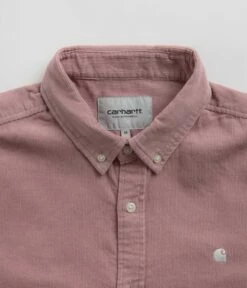 Carhartt Madison Fine Cord Shirt - Glassy Pink / Wax -FLATSPOT Sales carhartt madison fine cord shirt glassy pink wax 5
