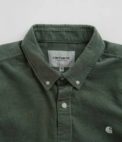 Carhartt Madison Fine Cord Shirt - Park / Wax -FLATSPOT Sales carhartt madison fine cord shirt park wax 5