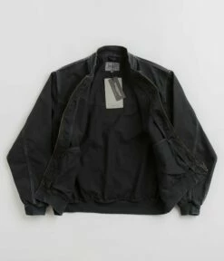 Carhartt OG Santa Fe Bomber Jacket - Stone Dyed Black -FLATSPOT Sales carhartt og santa fe bomber jacket stone dyed black 2