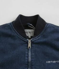 Carhartt Paxon Bomber Jacket - Blue / Dark Navy -FLATSPOT Sales carhartt paxon bomber jacket blue dark navy 3