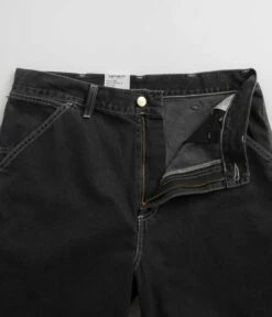 Carhartt Simple Shorts - Heavy Stone Washed Black -FLATSPOT Sales carhartt simple shorts heavy stone washed black 5