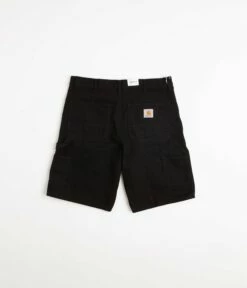 Carhartt Single Knee Shorts - Black Rinsed -FLATSPOT Sales carhartt single knee shorts black rinsed 3