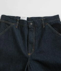 Carhartt Single Knee Shorts - Rinsed Blue -FLATSPOT Sales carhartt single knee shorts rinsed blue 4