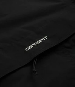 Carhartt Summer Windbreaker Pullover Jacket - Black / White -FLATSPOT Sales carhartt summer windbreaker pullover jacket black white 4