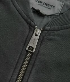 Carhartt Womens Nelson Sweat Bomber Jacket - Charcoal -FLATSPOT Sales carhartt womens nelson sweat bomber jacket charcoal 5