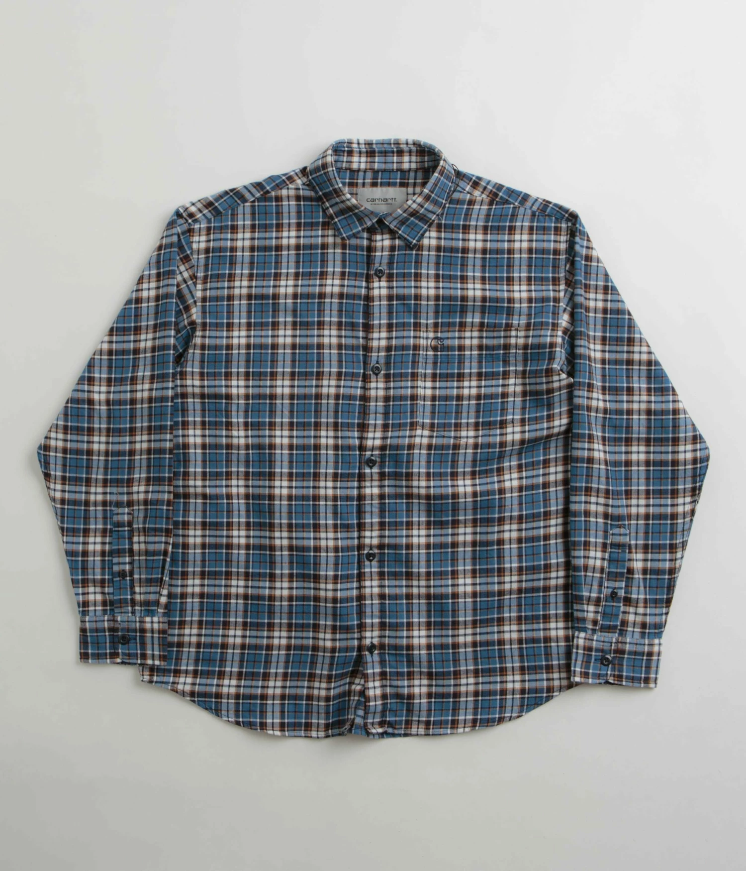 Carhartt Yuma Shirt Twill Flannel Shirt - Storm Blue 3 Carhartt Yuma Shirt Twill Flannel Shirt - Storm Blue