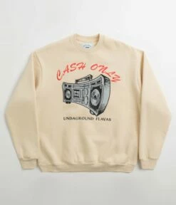 Cash Only Boombox Applique Crewneck Sweatshirt - Cream