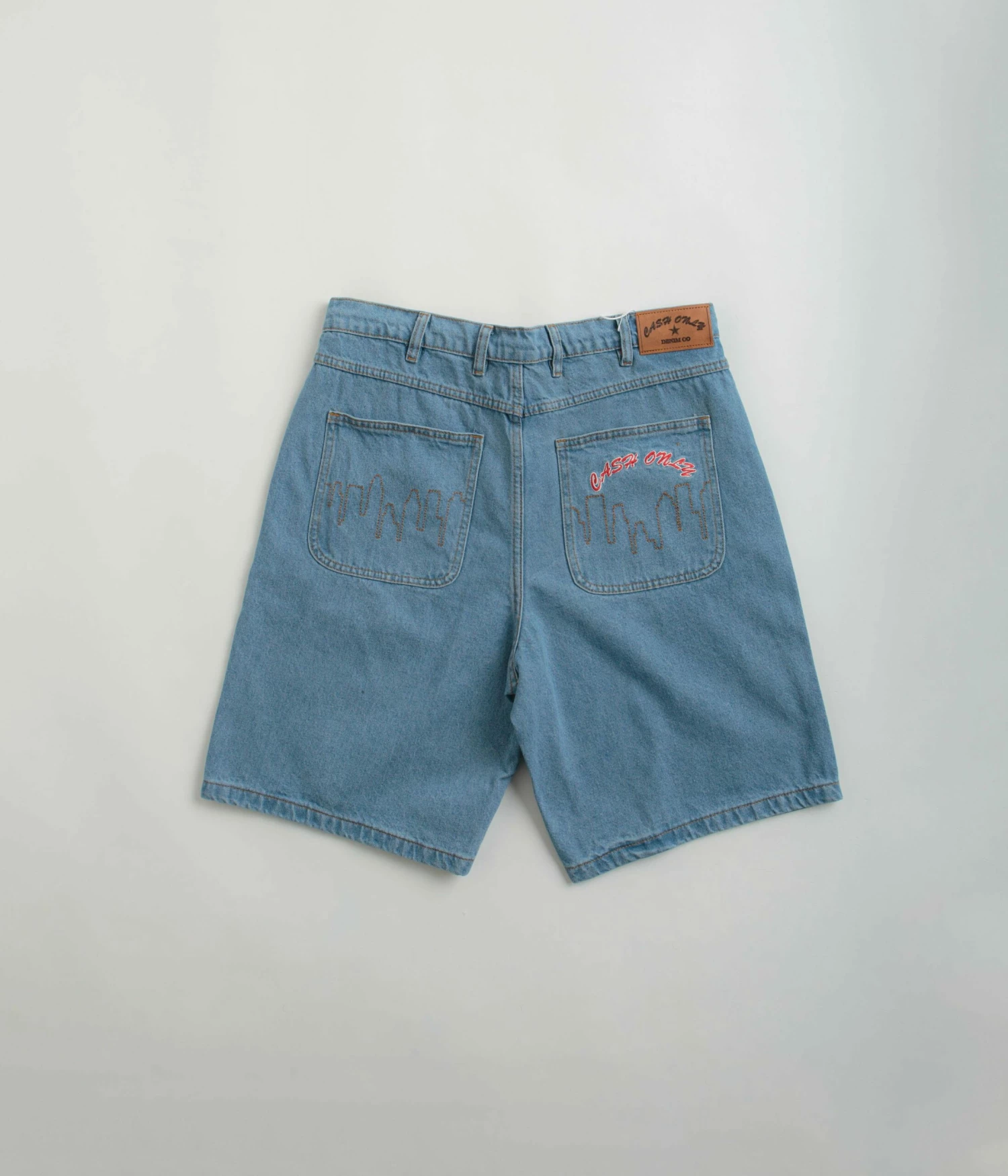Cash Only Logo Denim Shorts - Washed Indigo 5 Cash Only Logo Denim Shorts - Washed Indigo - Image 3
