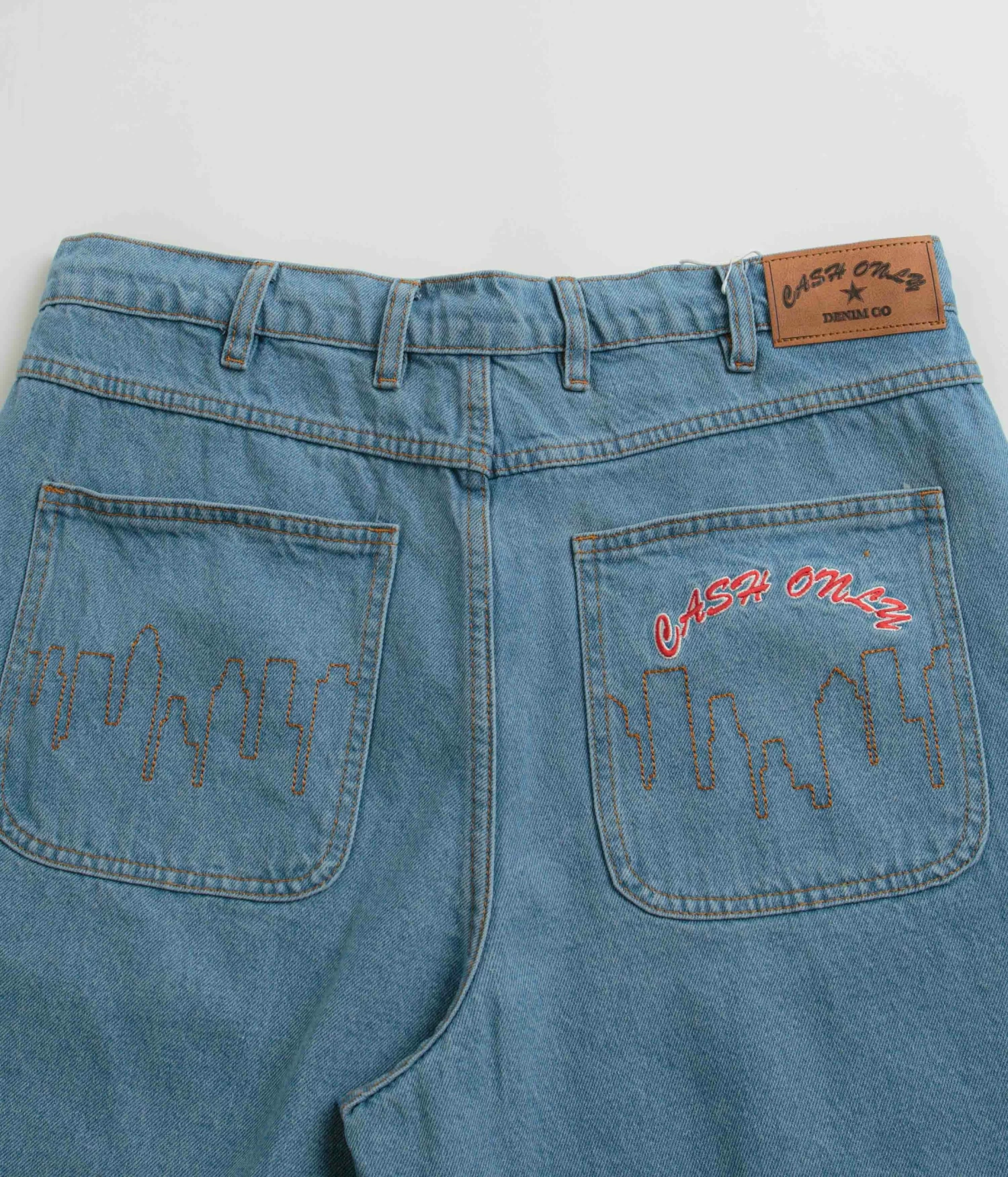 Cash Only Logo Denim Shorts - Washed Indigo 11 Cash Only Logo Denim Shorts - Washed Indigo - Image 9