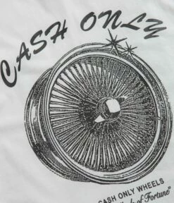 Cash Only Wheels T-Shirt - White -FLATSPOT Sales cash only wheels t shirt white 4