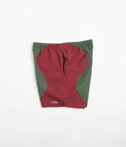 Civilist Butterfly Shorts - Bordeaux / Olive -FLATSPOT Sales civilist butterfly shorts bordeaux olive 2