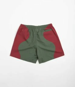 Civilist Butterfly Shorts - Bordeaux / Olive -FLATSPOT Sales civilist butterfly shorts bordeaux olive 3