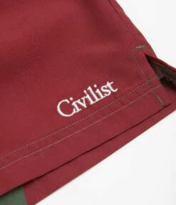 Civilist Butterfly Shorts - Bordeaux / Olive -FLATSPOT Sales civilist butterfly shorts bordeaux olive 4